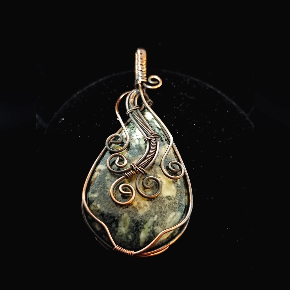 Nwot Large Statement Wire Wrapped Natural Agate S… - image 2